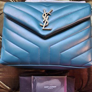 (NEW NEVER WORN) YSL mall Loulou Matelassé Leather Shoulder Bag In Sea Turquoise